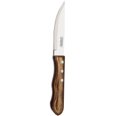 Tramontina Brown Polywood Jumbo Steak Knife Serrated Pointed Tip (Pack of 12)