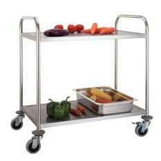 Stainless Steel Serving Trolley 2 Tier