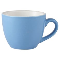 Genware Porcelain Bowl Shaped Cup 9cl Blue