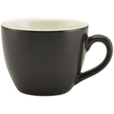 Genware Porcelain Bowl Shaped Cup 9cl Matt Black