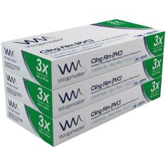 3x Wrapmaster Cling Film Refill 45cm 300m (9 Refill Rolls)