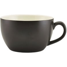 Genware Porcelain Bowl Shaped Cup 25cl Matt Black