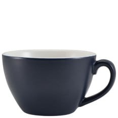 Genware Porcelain Matt Blue Bowl Shaped Cup 34cl/12oz - Side