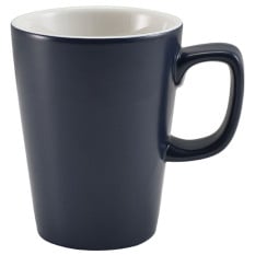 Genware Porcelain Matt Blue Latte Mug 34cl/12oz - Side
