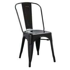 Bolero Bistro Steel Side Chair Black (Pack of 4)
