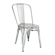 Bolero Bistro Steel Side Chair Galvanised (Pack of 4)