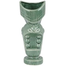 Ceramic Large Mouth Jungle Green Tiki Mug 650ml