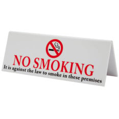 Plastic No Smoking Table Sign
