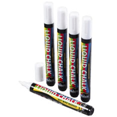 Chisel Liquid Chalk Pen White 5mm (Pack of 5)