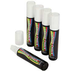 Chisel Tip Chalk Pen White 15mm (Pack of 5)