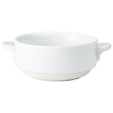 Genware Porcelain Lugged Soup Bowl 25cl