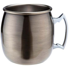 Antique Brass Plated Curved Moscow Mule Mug 500ml/17.5oz