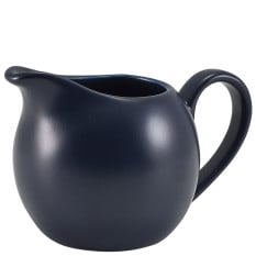 Genware Porcelain Matt Blue Jug 14cl/5oz - Side