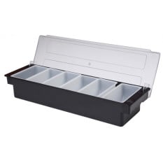 6 Part BLACK Plastic Condiment Holder