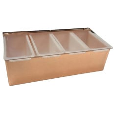 4 Part Stainless Steel Condiment Holder Copper Plated