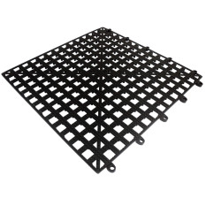 Black Interlocking Bar Tile Shelf Liner 13 x 13 Inch