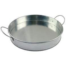 Galvanised Tin Serving Platter Round 12"
