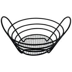 Bread Basket with Handles Black 8"