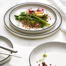 Steelite Asteria Nordic Coupe Plate Black Rim 28cm/11" (Pack of 12)