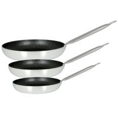 Celar 3 Piece Induction Aluminium Granite Non Stick Frying Pan Set