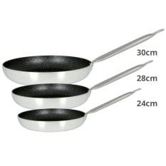 Celar 3 Piece Aluminium Granite Non Stick Frying Pan Set