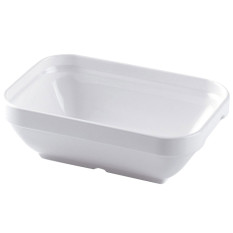 Polycarbonate Rectangular Deep Dish White 250ml