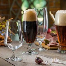 Siesta Toughened Crystal Stemmed Beer Glasses 380ml/12oz (Pack of 6)