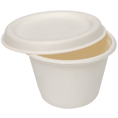 Bagasse Portion Pots with Lids120ml/4oz (Pack of 500)