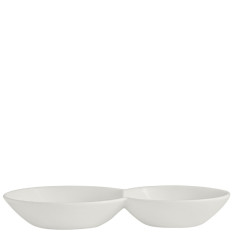 Rene Ozorio White Album 2 Compartment Gourmet Sauce Dish 18 x 2.5cm/7 x 1" (Pack of 12)