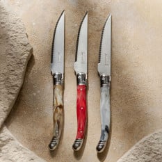 Jean Dubost Laguiole Marble White Grill Knife (Pack of 6)