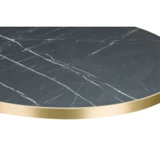 Artisano Black Pietra Grigia With Gold ABS Edge Round Table Top 700mm