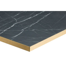 Egger Black Pietra Grigia With Gold ABS Edge Rectangular Table Top 1200 x 700mm