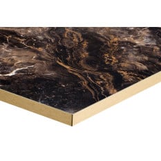 Formica Marbled Cappuccino With Gold ABS Edge High Gloss Square Table Top 600 x 600mm