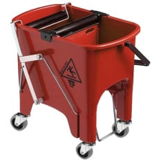 Flat Mop Wringer Double Bucket Mopping System Red