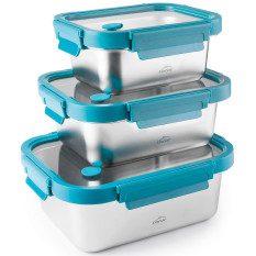 Lacor Stainless Steel Microwave Containers (Set of 3)