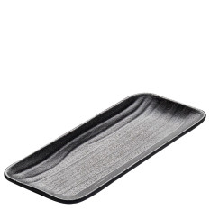 Creations Zen Melamine Black Rectangular Tray 27.6 x 11.7cm (Pack of 6)