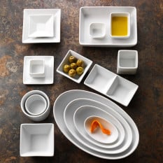 Cafe Porcelain Rectangular Tray 8.25 x 6cm/3.25 x 2.3" (Pack of 36)