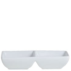 Cafe Porcelain Double Well Tray 14.5 x 7cm/5.7 x 2.7" 60ml/2oz (Pack of 12)