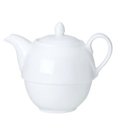 William Edwards Classic White Coupe Tea For One Teapot 12.5cm/5" 460ml/16oz (Pack of 6)