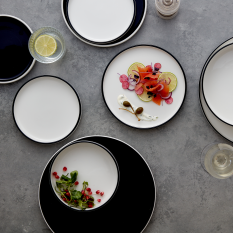 Steelite Asteria Nordic Tray Black Rim 29cm/11.5" (Pack of 6)
