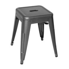 Bolero Bistro Steel Low Stool Gun Metal Grey (Pack of 4)