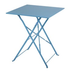 Bolero Square Pavement Style Steel Table Seaside Blue 600mm