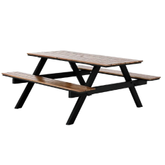 Bolero Acacia Rectangular Picnic Table Bench Set