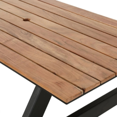 Bolero Acacia Rectangular Picnic Table Bench Set