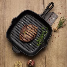 Tramontina Pre-Seasoned Square Cast Iron Griddle Pan 27cm/10.5"