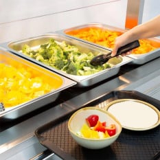 Buffalo Mobile Servery with Solid Heated Top 3x GN 1/1