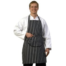 Butchers Blue & White Bib Apron With Front Pocket