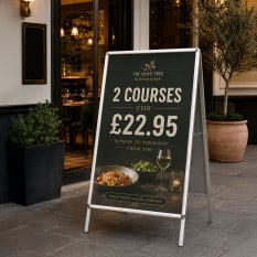 A-Frame Pavement Sign Snap Frame Poster A1 Silver