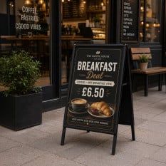 A-Frame Pavement Sign Snap Frame Poster A2 Black