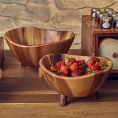 GenWare Acacia Wood Tripod Bowl 30cm/11.8"